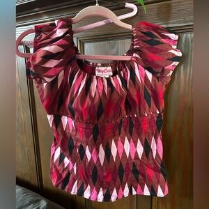 Pinup Couture Harlequin peasant top XL